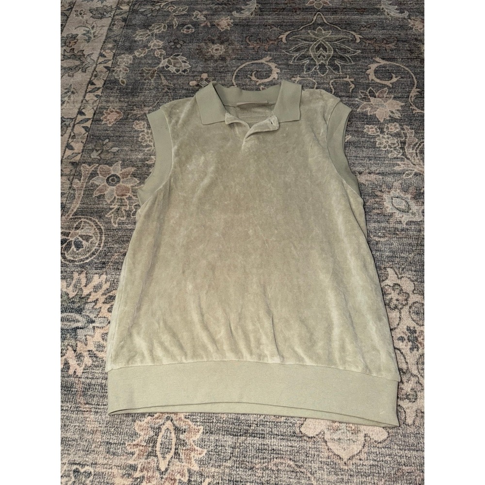Fear of God Essentials Velour Sleeveless Polo 'Seafoam'